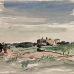 L. Riousset,  aquarelle, La Laupie, 1940