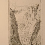 Les roches de Viviers, Ardèche, 1848, signée et titrée dans la planche