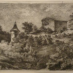 2. Le pigeonnier, 2ème état, 95 x 152, (cuivre 100 x 157).