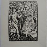 Bouquet, Les trois grâces ou l'écharpe, 21,8 x 15,9,  vers 1922.