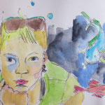 O.T., 2014, Bleistift und Aquarell auf Papier, Skizzenbuch