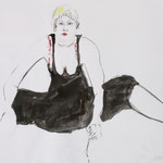 SELBSTPORTRAIT, 2009, Bleistift & Aquarell auf Papier, 45 x 38 cm
