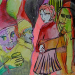 WORLD OF POISON, 2010, Bleistift, Buntstift & Kohle auf Karton, 18 x 24 cm