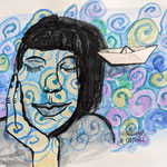 LOSLASSEN, 2022, Aquarell auf Papier, 29 x 20,5 cm