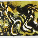 IN MOTION, 2008, dreifarbige Lithografie auf Büttenpapier, 48 x 55 cm