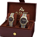 August Steiner Unisex Analogue Display Quartz Movement Alloy Bracelet Watch Set
