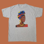 donna africana 29,90 Spedizione gratuita (disegnata e dipinta a mano, colori di ottima qualità indelebili per tessuto)