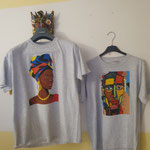 donna-uomo Africa € 29,90 Spedizione gratuita(disegnata e dipinta a mano, colori di ottima qualità indelebili per tessuto)