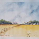 Alba La Mantia  Paesaggio campestre acquarello 40x30- anno 2022  donazione libera ( con riserva d'accettazione)
