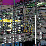 Spiegelung in der Hafencity, 100x150 cm Malerei auf Canvas
