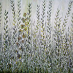 Öl und Papier auf 100% Leinwand. kratztechnik         140 x 100 cm 