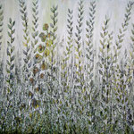 Öl und Papier auf 100% Leinwand. kratztechnik         140 x 100 cm 