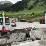 Wasserleitungsarbeiten für Jugendplatzhütte Brunnen