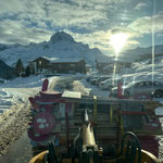 Material für Winterwanderwege nach Oberlech transportieren