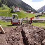 Graben für Brunnenwasser-Ableitung