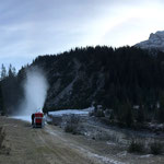 Probebeschneiung Schneeflucht, mobile Schneianlage