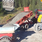 Material kippen für Wegebau