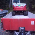 Baggertranspor mit Steyr 6190 CVT und Gögl Tandemkipper