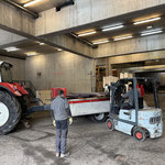 Geländerelemente verladen für Weg Stubenbach