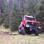 ...mit Unimog 1600 und Winde