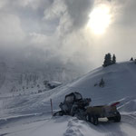 Winterwanderwegkontrollfahrt Höhenweg Kriegeralpe, mit Polaris Sportsman ACE