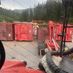 Altholzcontainer leeren Abfallsammelstelle