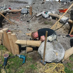 Spielplatz sport.park: Arbeiten am Sandkasten