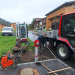 Platz vorbereiten für Buswartehütten neu in Zug