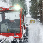 Wegepräparierung Richtung Stubenbach, Flühenweg sperren, mit Snow Rabbit 3