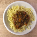 Spaghetti mit Puy-Linsen-Bolognese