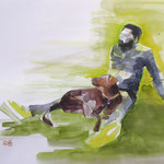 On the lawn 06/20 30X40CM