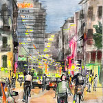 Langstrasse, 30x40cm, ink/aquarelle on paper