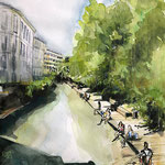 Schanzengraben, 30x40cm, ink/aquarelle on paper
