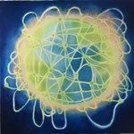 Verbunden / Öl auf Leinwand 100 x 100 cm 2023 (übermalt)