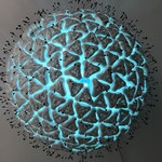 Blauer Stacheltraum / div. Materialien ca. 40 x 30 x 30 cm 2019