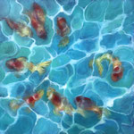 Fische / Öl auf Leinwand 100 x 100 cm 2022 (verkauft)