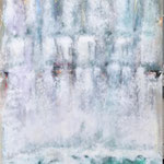 Wasserfall / Acryl, Kreide auf Holz / 100 x 189 cm 2022 (verkauft)