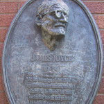 a commemorative plaque of James Joyce
