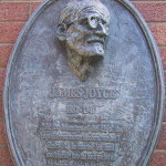 a commemorative plaque of James Joyce