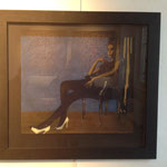 Lady in chair, gouache sur papier, 69 x59 cm