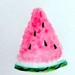 WATERMELON／watercolorpencils on paper