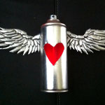 winged can with light sculpture