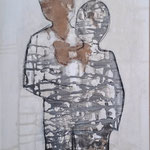 Ein mal Zwei, Mischtechnik, 40x80cm