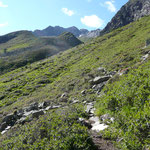 Querung im Hang unterhalb der Jaufenspitze