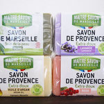 サボネリー・デュ・ミディ社製のマルセイユソープとフレグランスソープです。100g　各￥438