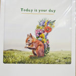 ドイツのグリーティングカードです。台紙がスタンドになっていて、カードを立てて飾ることができます。税込￥418