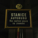 Historická autobusová zastávka na znamení