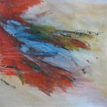 Weitblick, Ausschnitt, Mischtechnik auf Zellstoff, 2007, 80 x 70cm