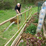 Installation cuve récupération eau de pluie dans le bas du jardin