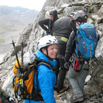 Im Rudel auf dem Klettersteig in Richtung Gipfel :)